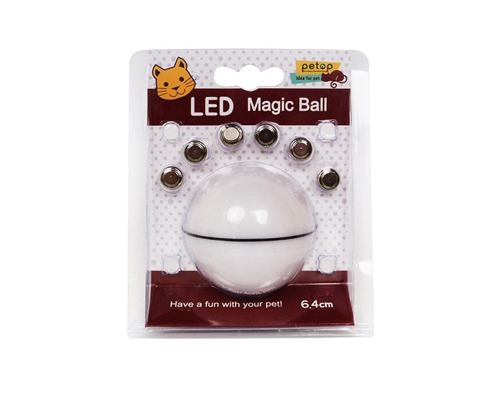 LED Rolling Cat Ball - Self-Rotating Toy with Catnip and Feather