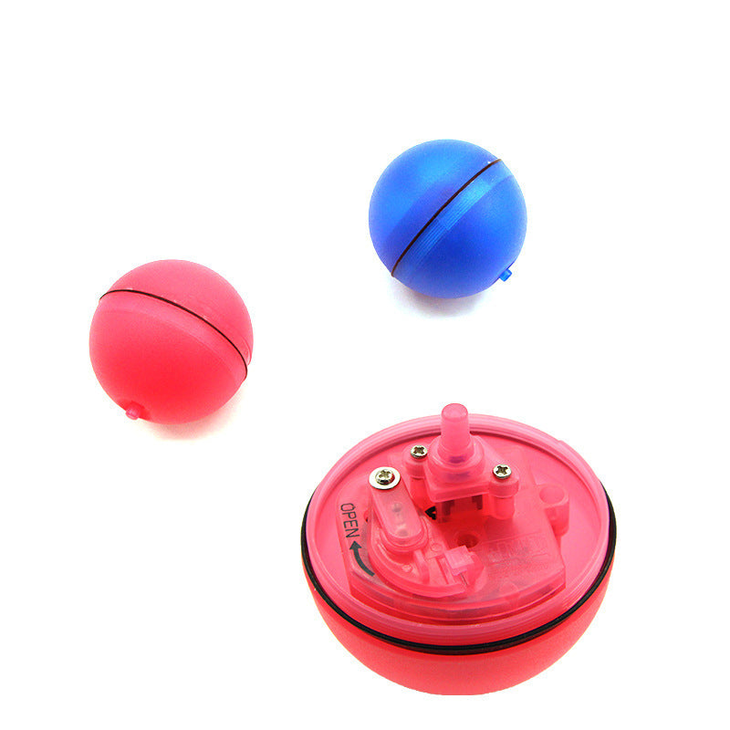 LED Rolling Cat Ball - Self-Rotating Toy with Catnip and Feather