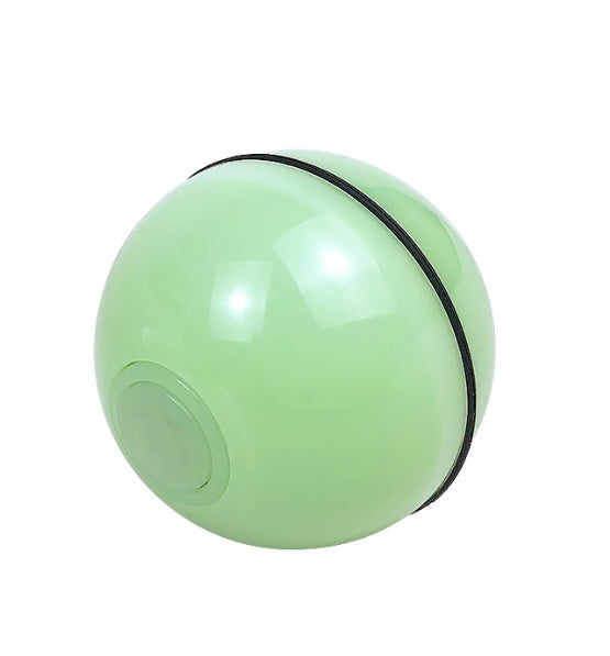 LED Rolling Cat Ball - Self-Rotating Toy with Catnip and Feather