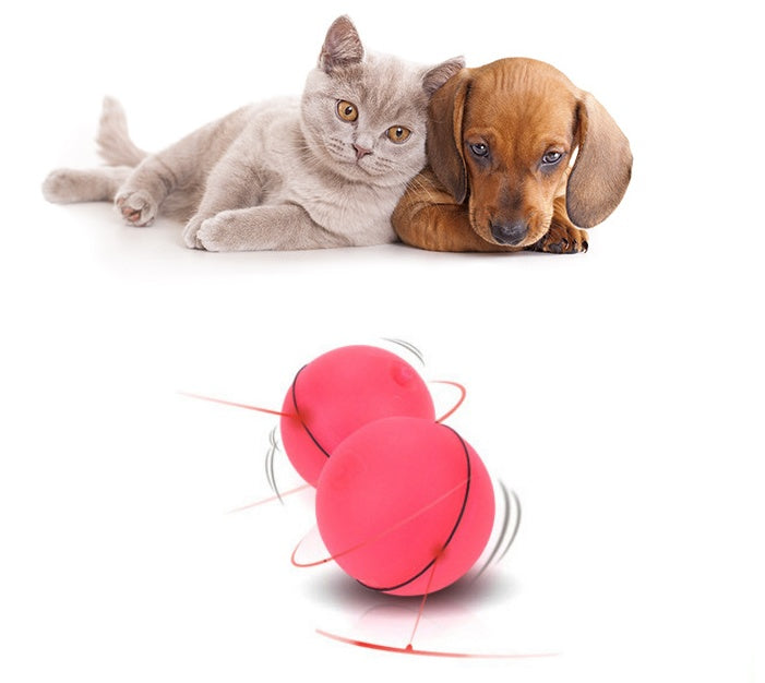 LED Rolling Cat Ball - Self-Rotating Toy with Catnip and Feather