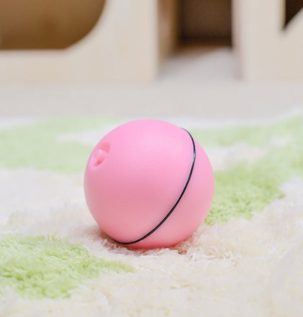 LED Rolling Cat Ball - Self-Rotating Toy with Catnip and Feather