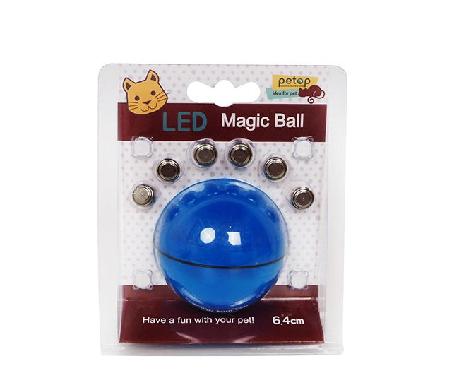 LED Rolling Cat Ball - Self-Rotating Toy with Catnip and Feather
