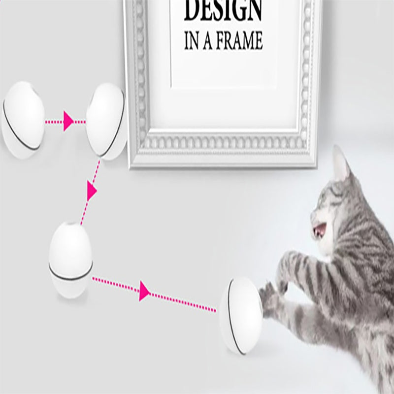 LED Rolling Cat Ball - Self-Rotating Toy with Catnip and Feather