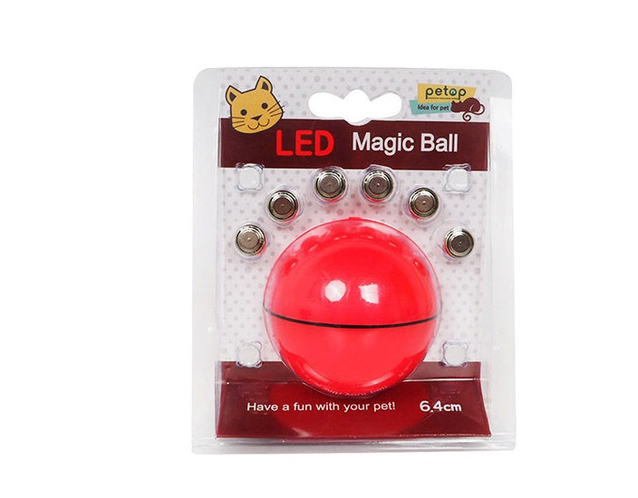 LED Rolling Cat Ball - Self-Rotating Toy with Catnip and Feather