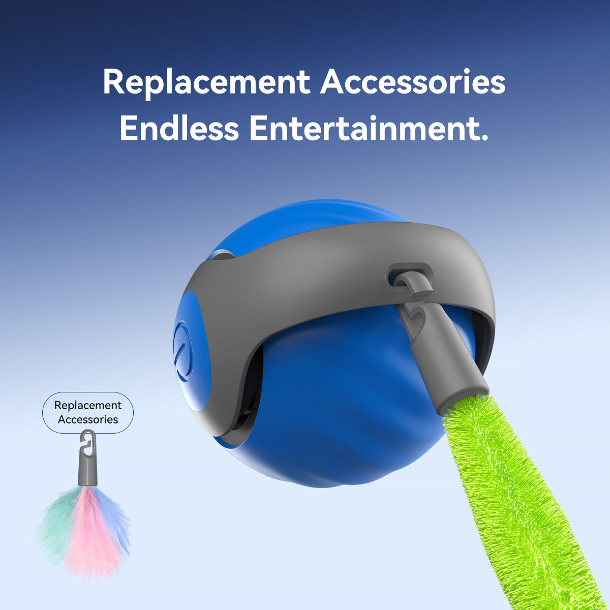 2-in-1 Smart Cat Ball with Teaser Wand - USB-C Rechargeable